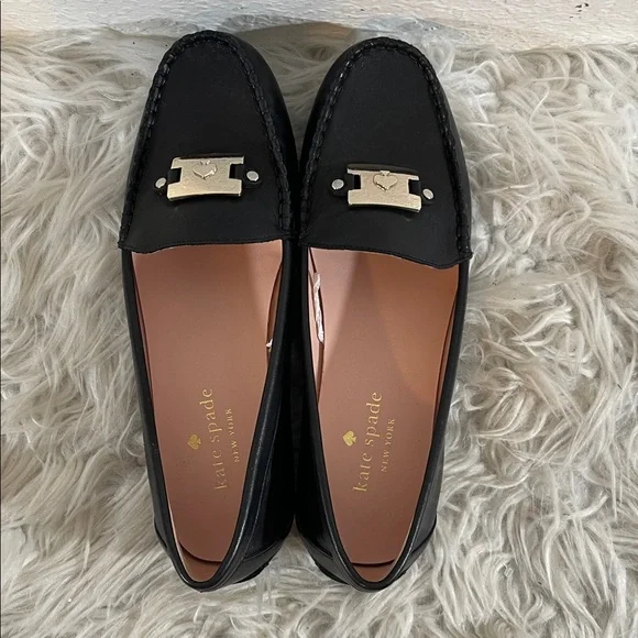 KATE SPADE NEW YORK Carmen Slip On Loafer Leather Black Size 8 - Picture 5 of 10